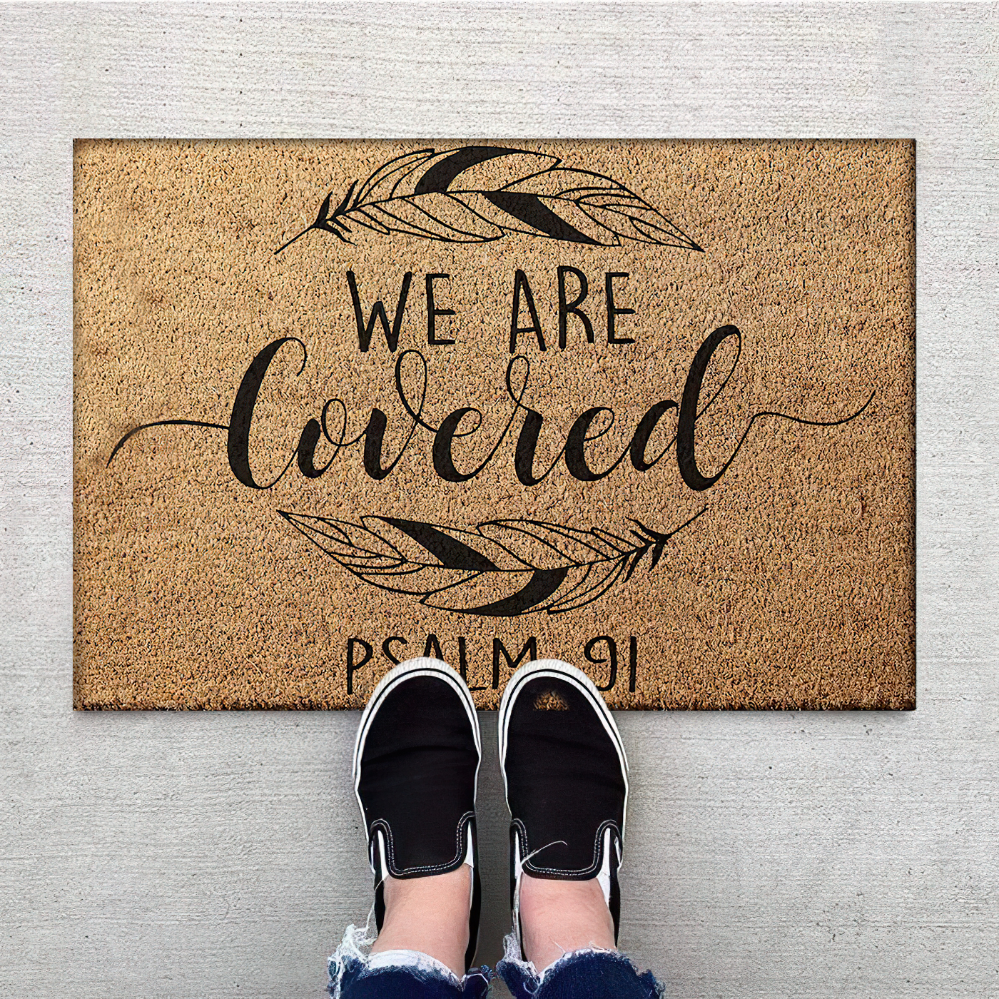 We are Covered Psalm 9 Religious Doormat  Welcome Mat, Best Gift For Home Decoration