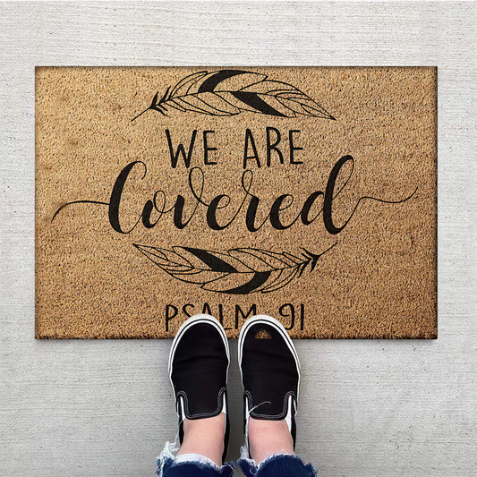 We are Covered Psalm 9 Religious Doormat  Welcome Mat, Best Gift For Home Decoration