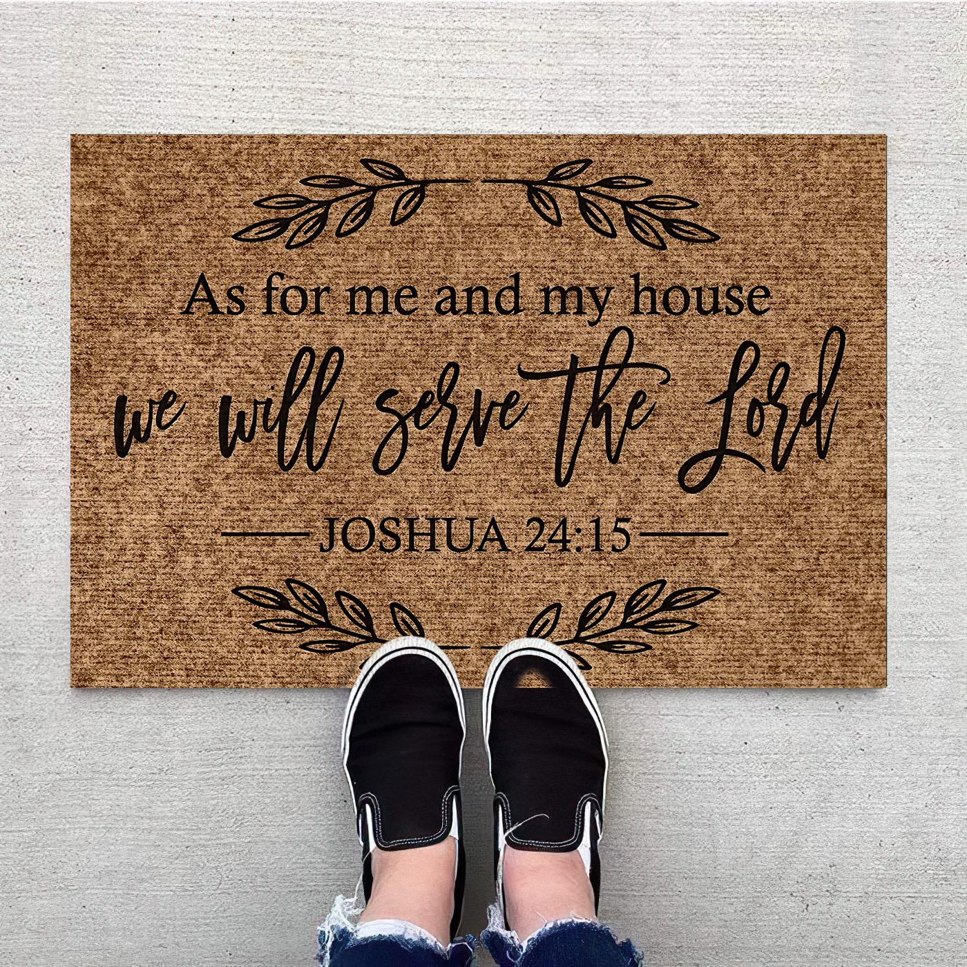 As for Me and My House We Will Serve The Lord Funny Floor Mat Door Mat, Best Gift For Home Decoration
