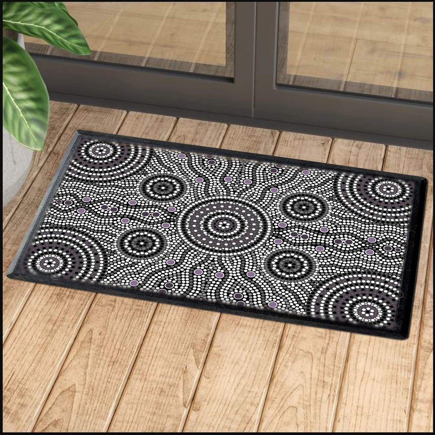 Aboriginal Decors Australian Gifts Grey Circle Dots Door Mat