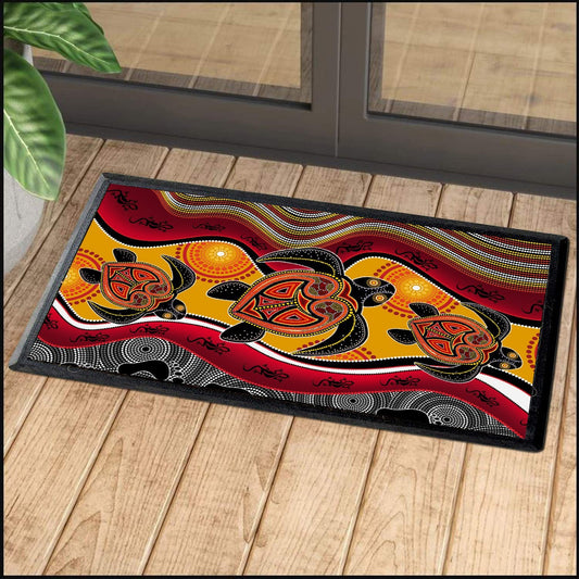 Aboriginal Decors Australian Gifts Turtles Map Door Mat