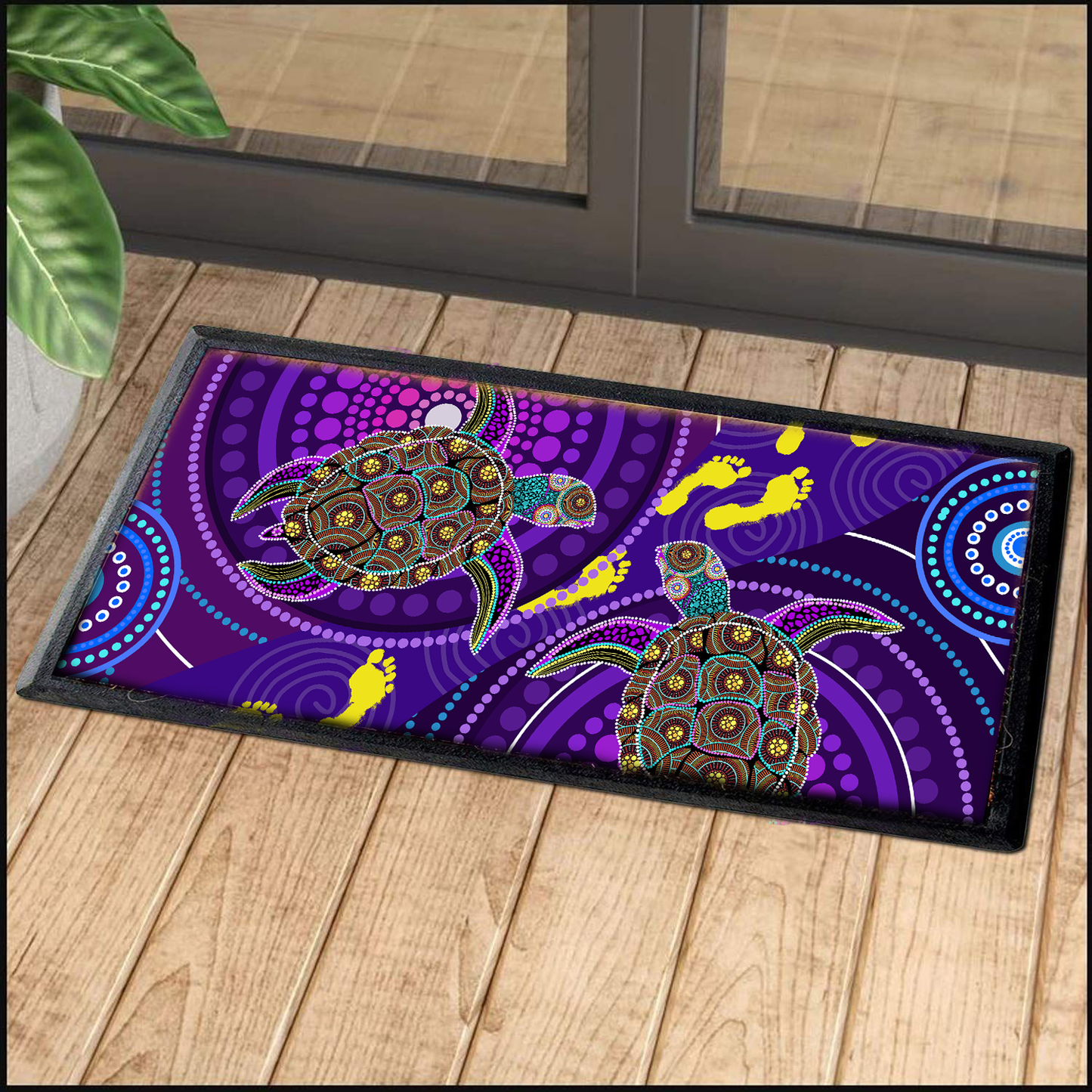 Aboriginal Decors Australian Gifts Purple Turtles Door Mat