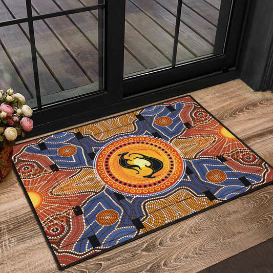 Aboriginal Decors Australian Gifts Kangaroos Yinyang Door Mat