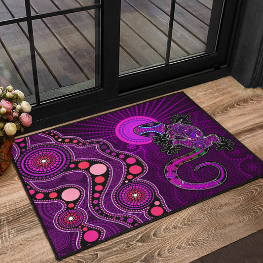 Aboriginal Decors Australian Gifts Purple Lizard Sun Door Mat