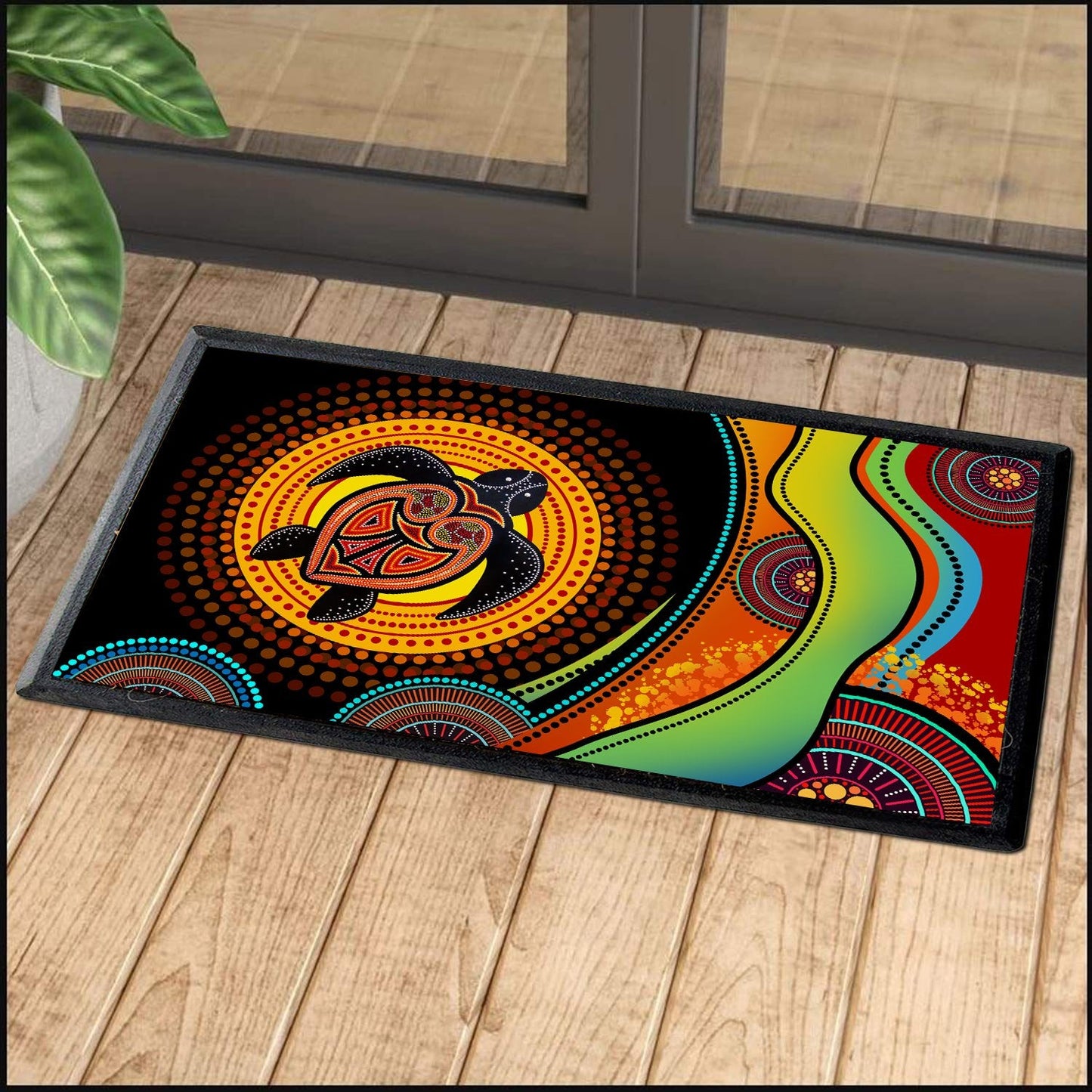 Aboriginal Decors Australian Gifts Green Turtle Door Mat