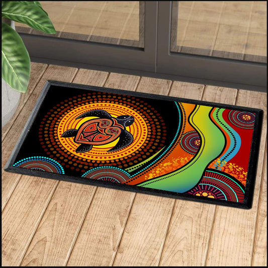 Aboriginal Decors Australian Gifts Green Turtle Door Mat