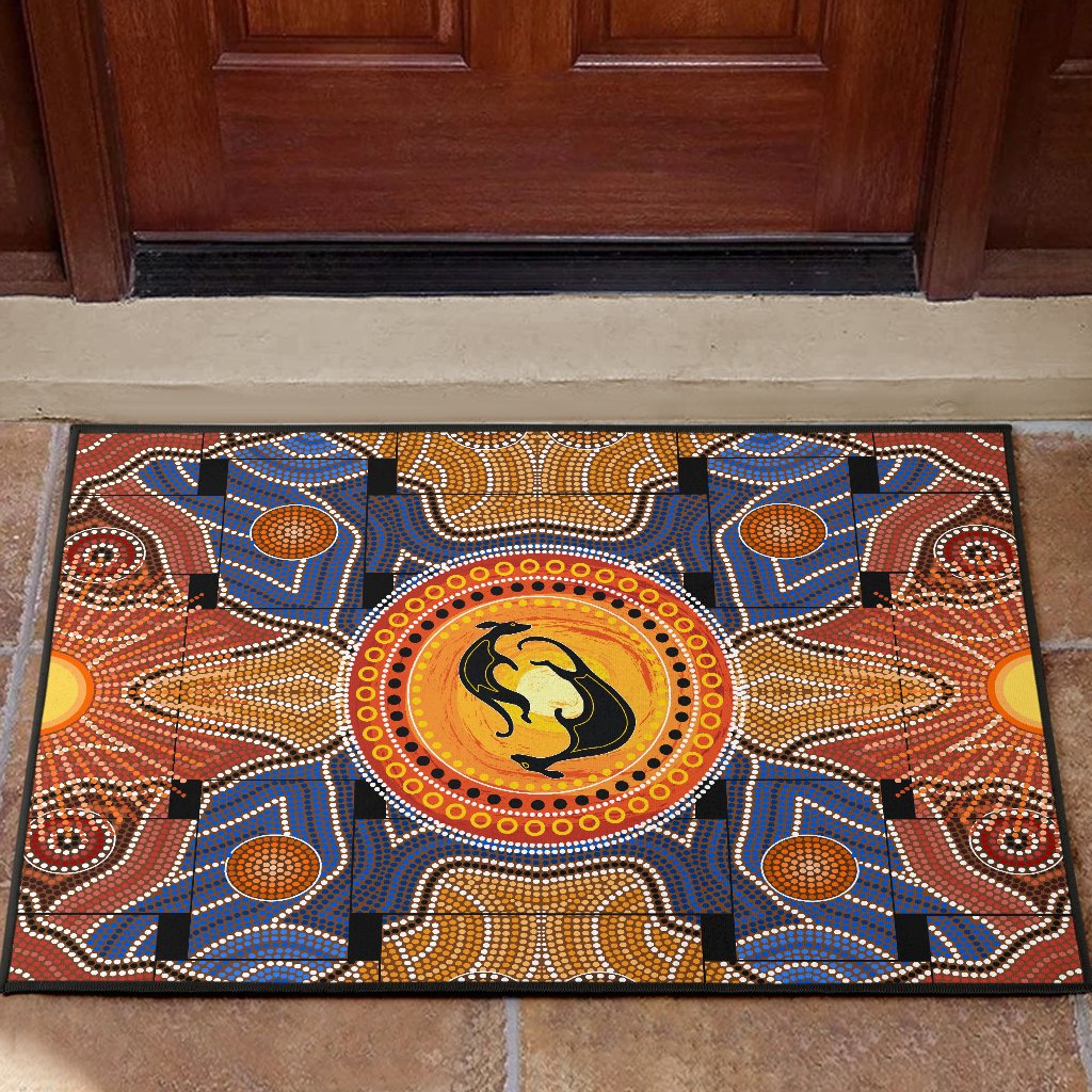 Aboriginal Decors Australian Gifts Kangaroos Yinyang Door Mat
