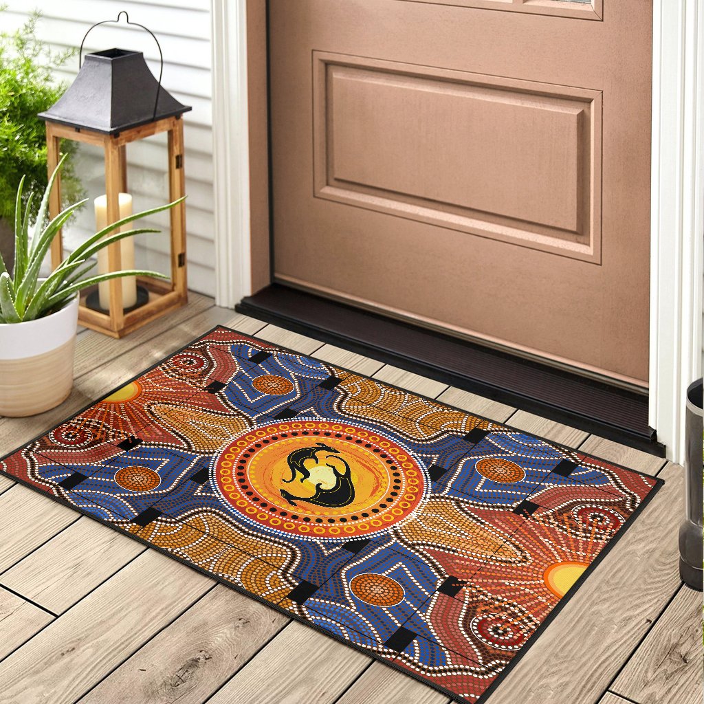 Aboriginal Decors Australian Gifts Kangaroos Yinyang Door Mat