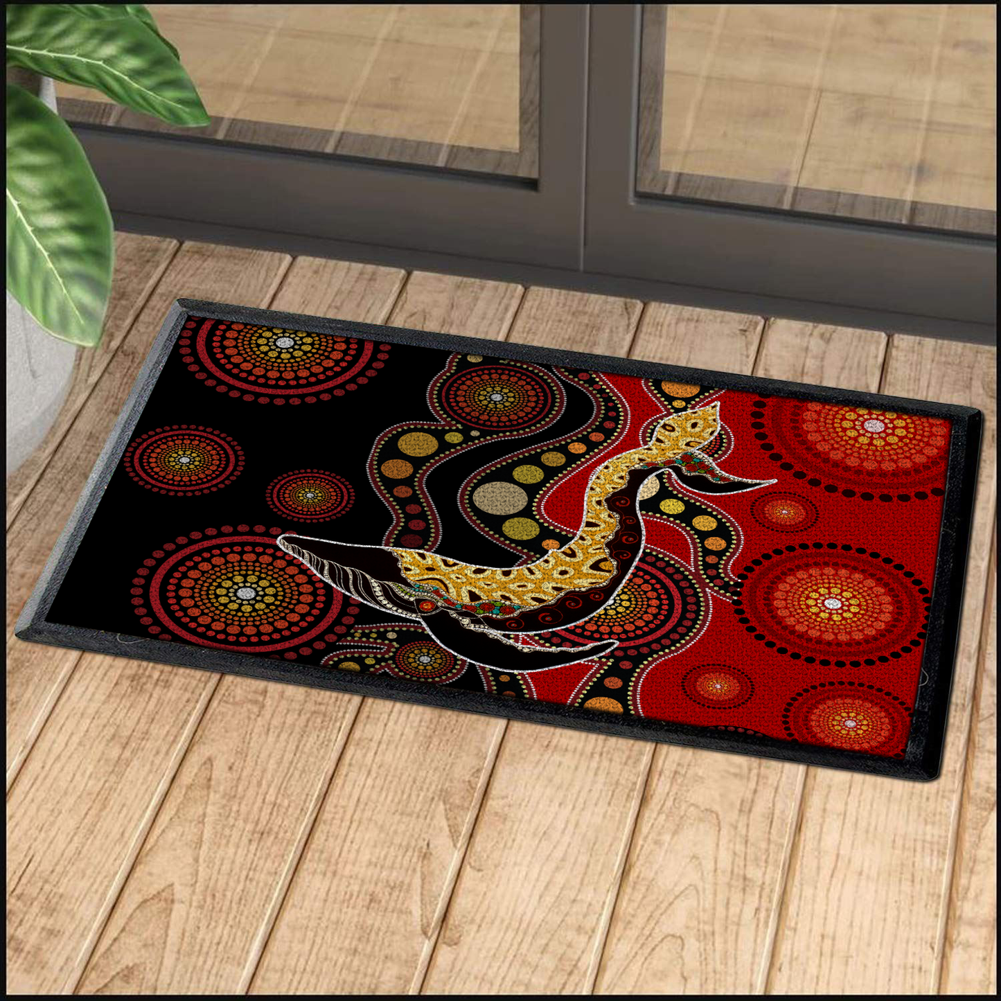 Aboriginal Decors Australian Gifts Shark Hunting Door Mat