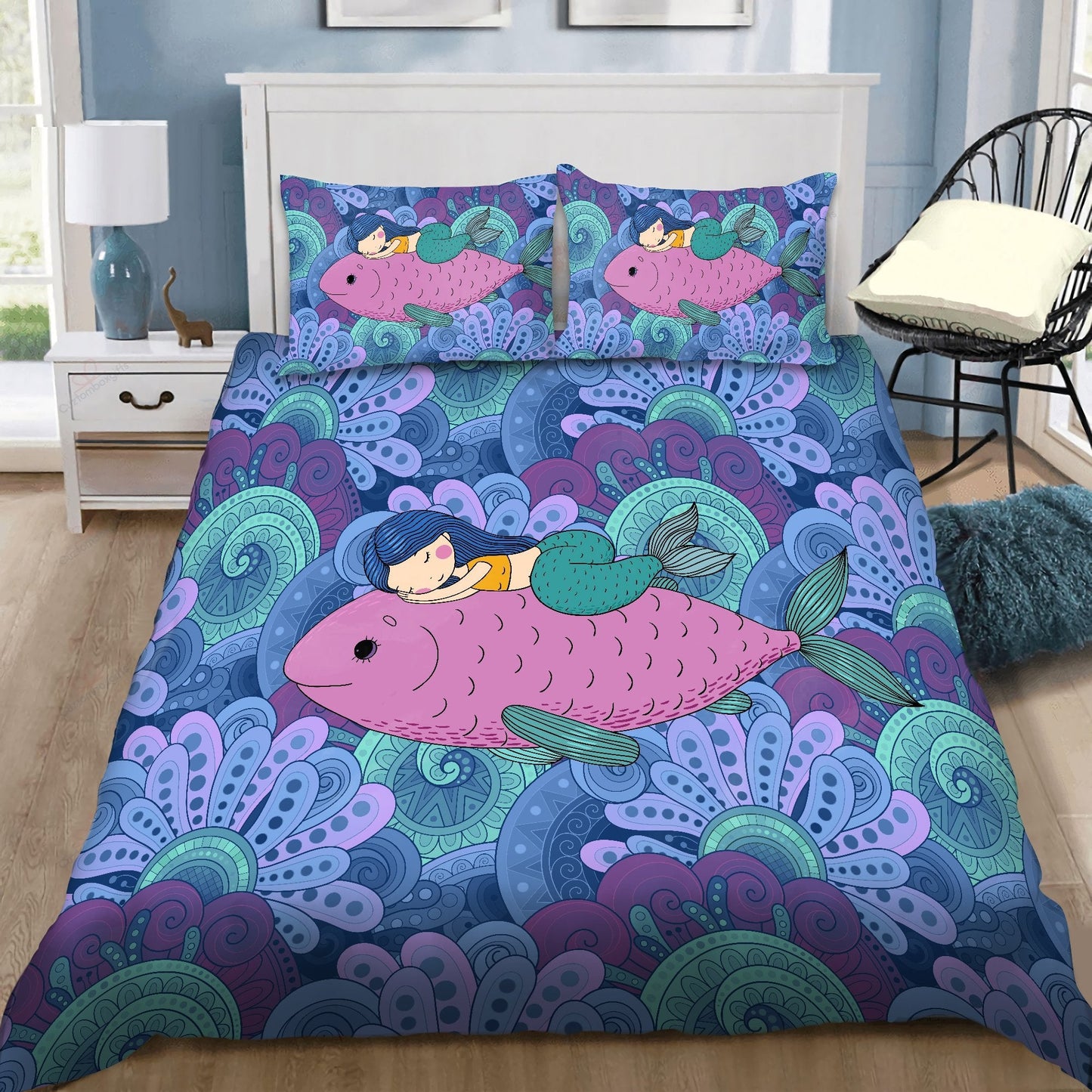 Be A Mermaid And Make Waves Bedding Set by SUN DQB07142011