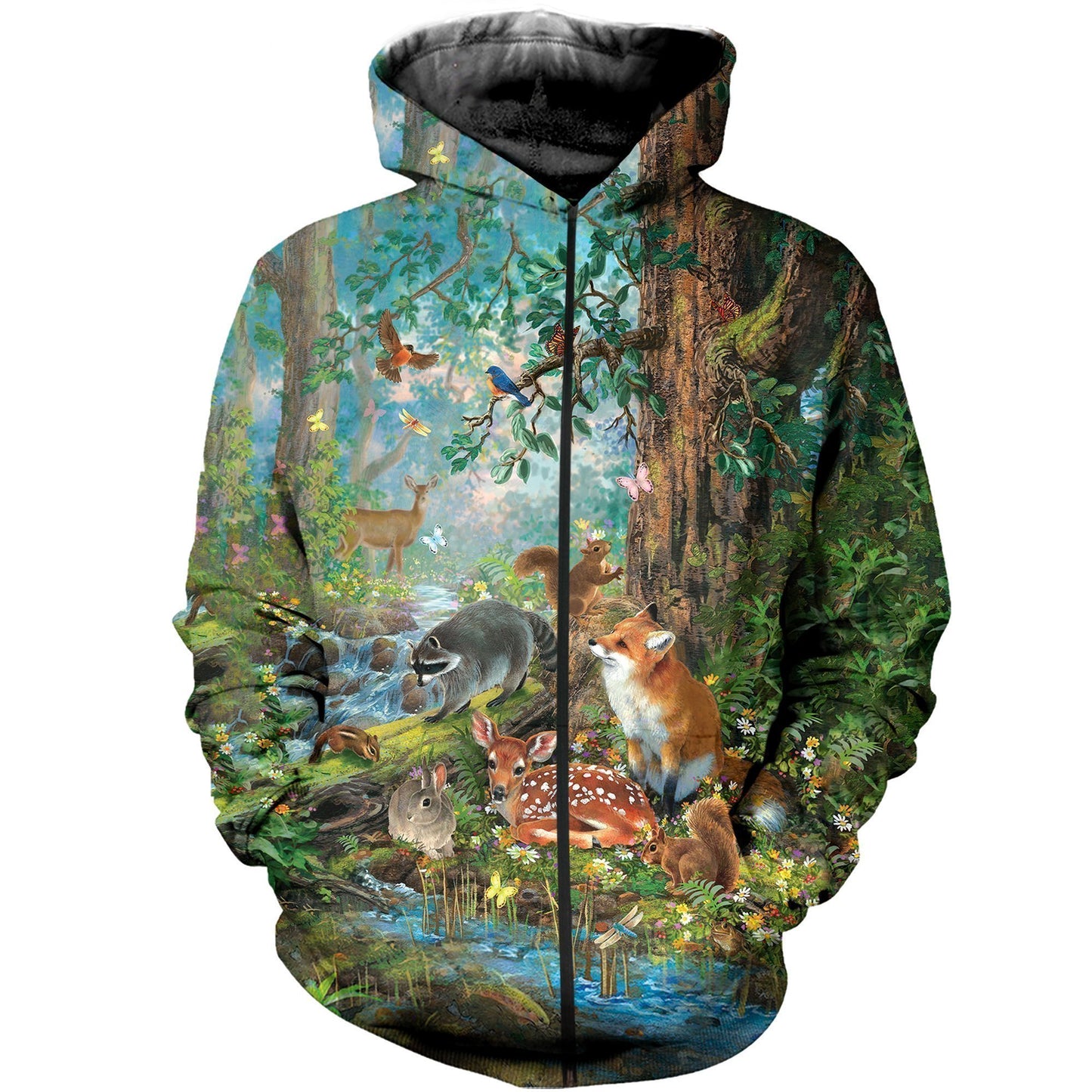 3D All Over Printed Wildlife Animals Clothes-Apparel-6teenth World-ZIPPED HOODIE-S-Vibe Cosy™