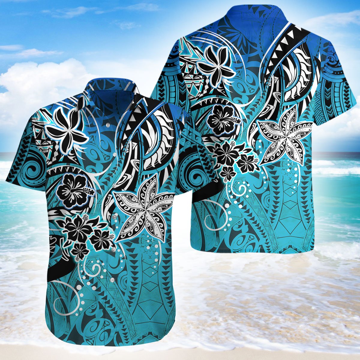 Amazing Polynesian Tattoo Hawaii Shirt Combo With Short