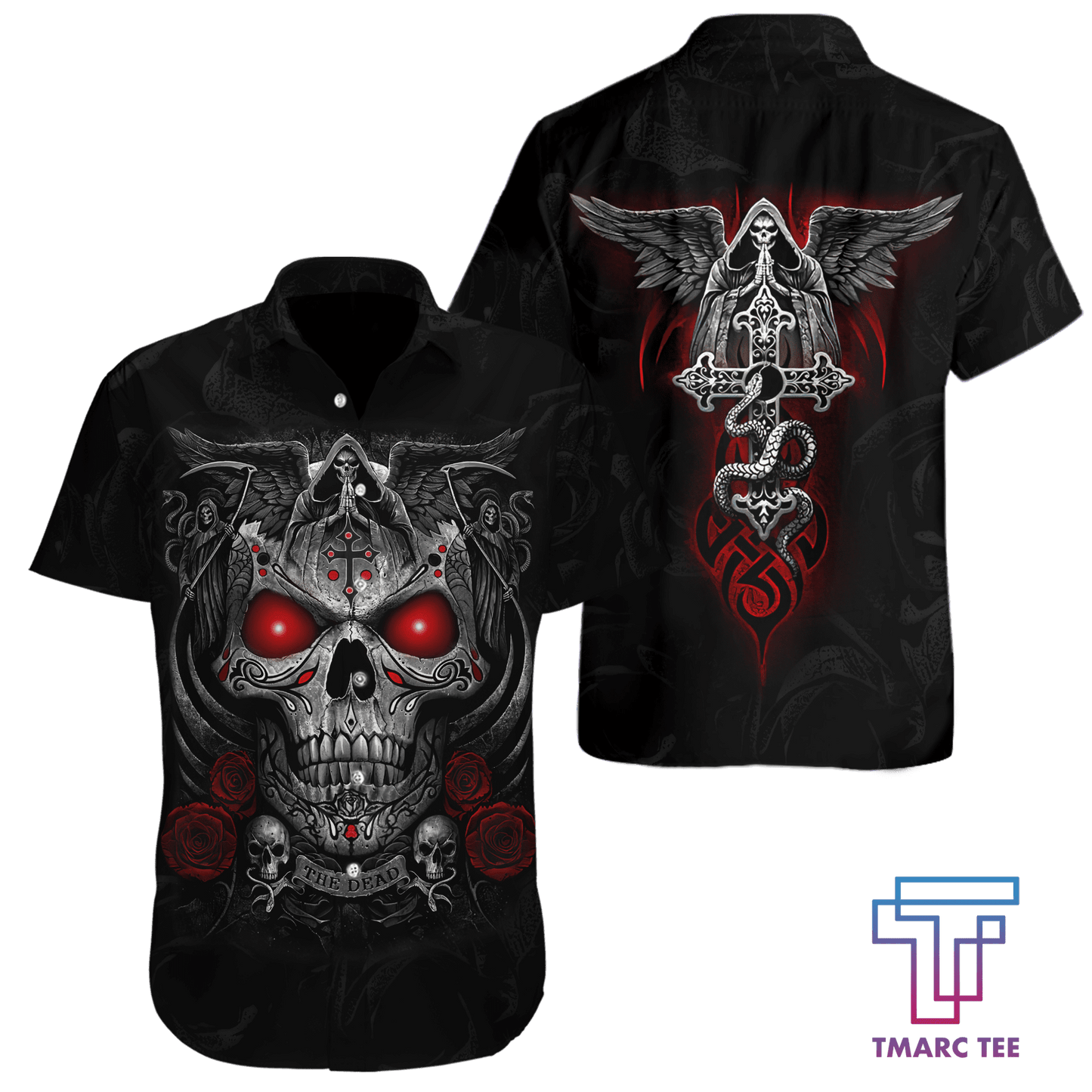 Tmarc Tee Blessing Skull 3D All Over Printed Unisex Shirts