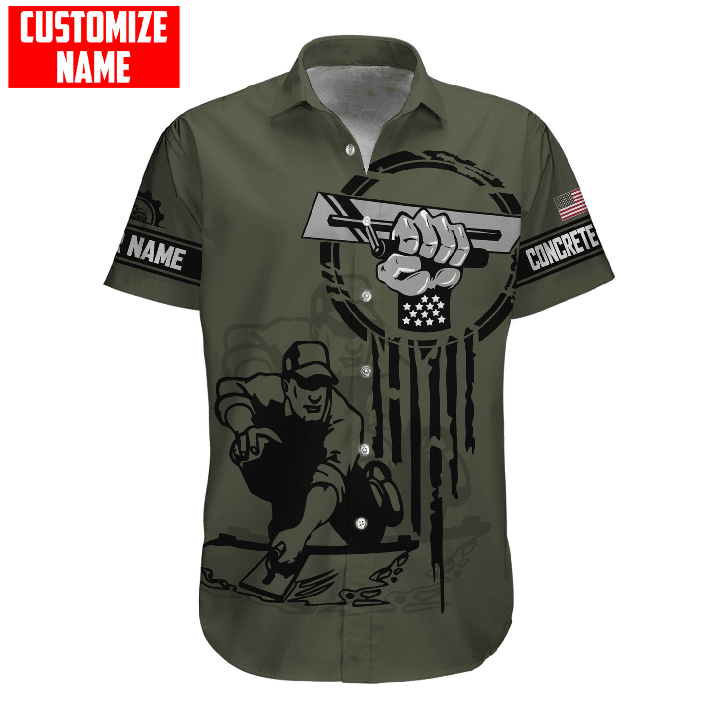 US Concrete Finisher Tool Pride Custom name 3D Printed Shirts