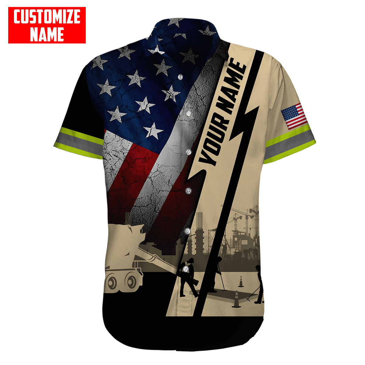 US Concrete Finisher Custom name 3D printed shirts