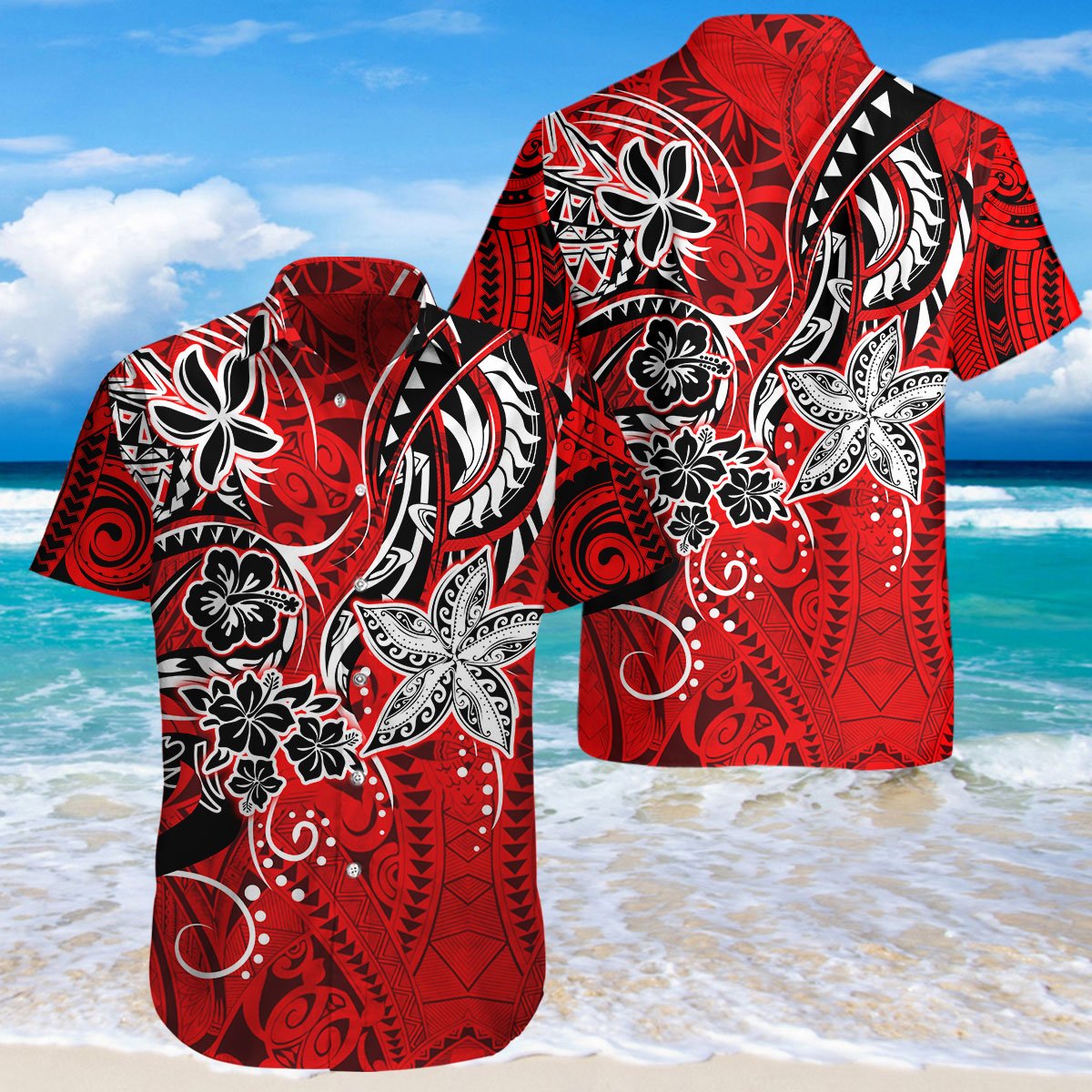 Amazing Polynesian Tattoo Hawaii Shirt Combo With Short