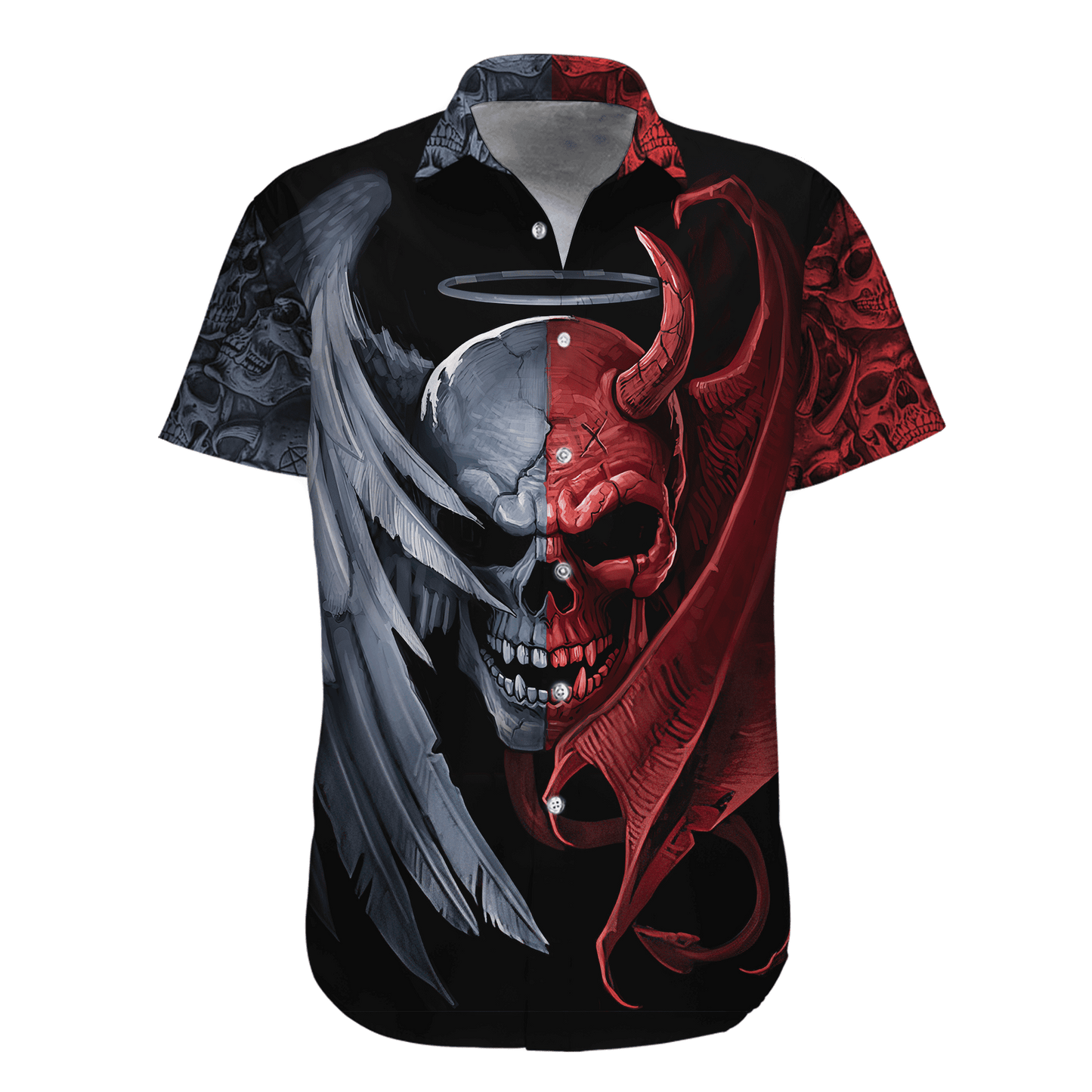 Tmarc Tee Gentle And Evil Skull 3D All Over Printed Unisex Shirts