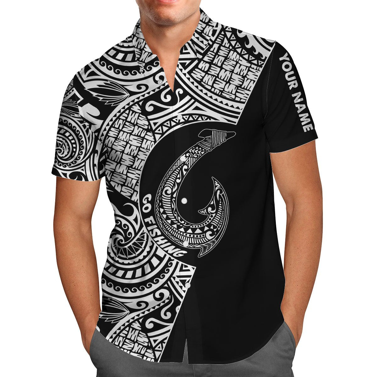 Amazing Polynesian Go Fishing Personalized Tattoo Hawaii Shirt Combo With Short