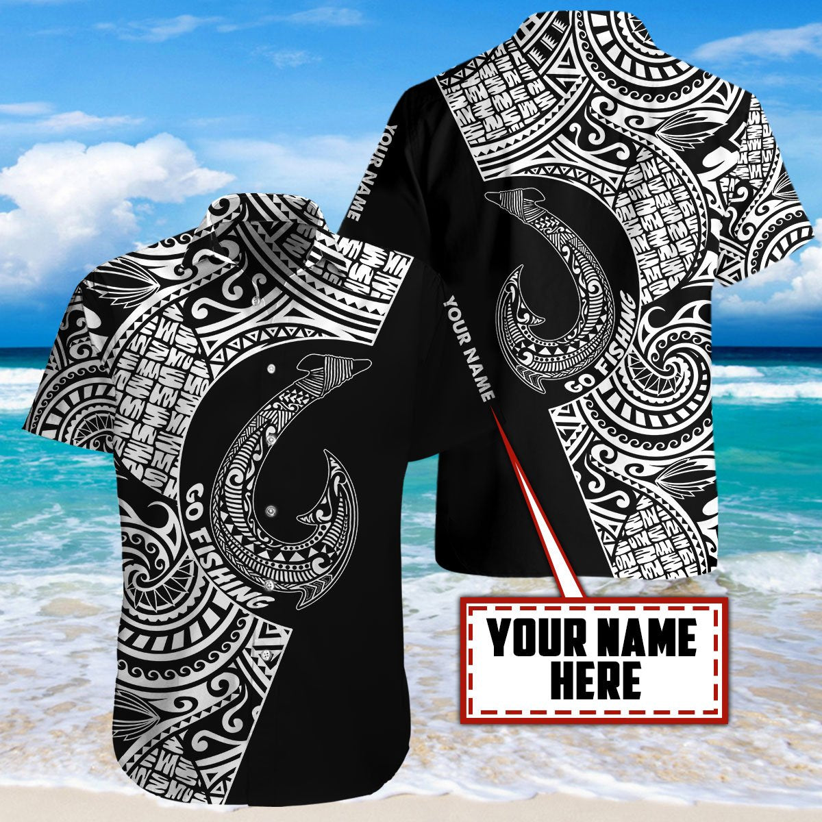 Amazing Polynesian Go Fishing Personalized Tattoo Hawaii Shirt Combo With Short