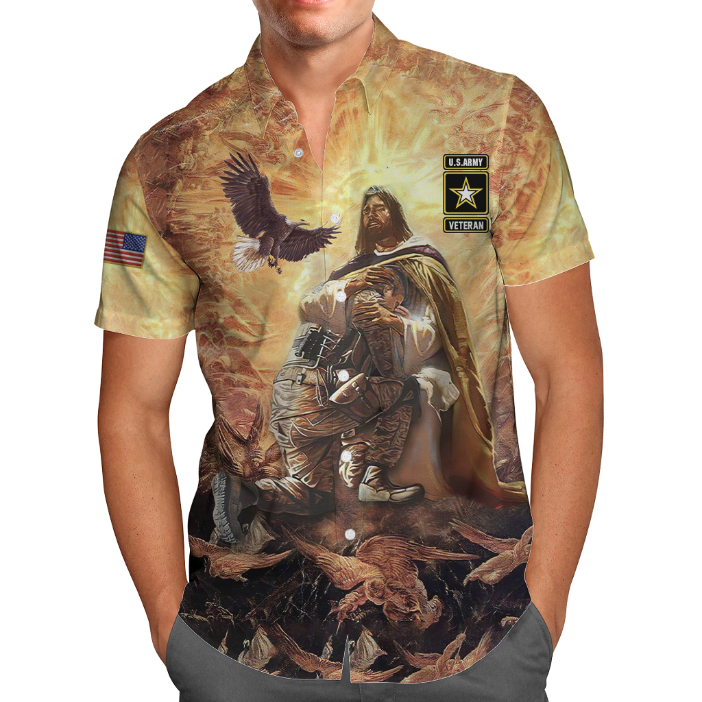 US Army Veteran Jesus 3D All Over Printed Unisex Shirts