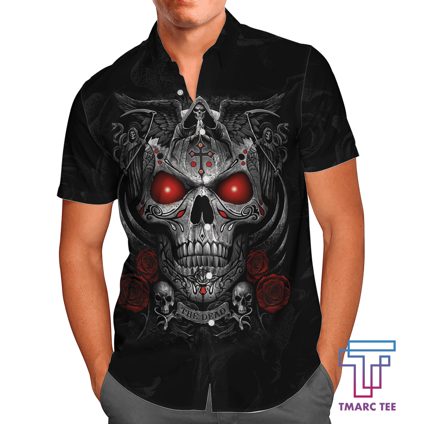 Tmarc Tee Blessing Skull 3D All Over Printed Unisex Shirts