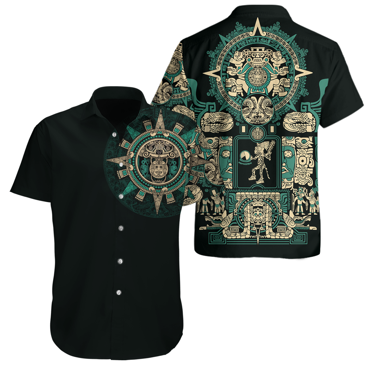 Aztec Mexican Blue 3D All Over Printed Unisex Shirts no1