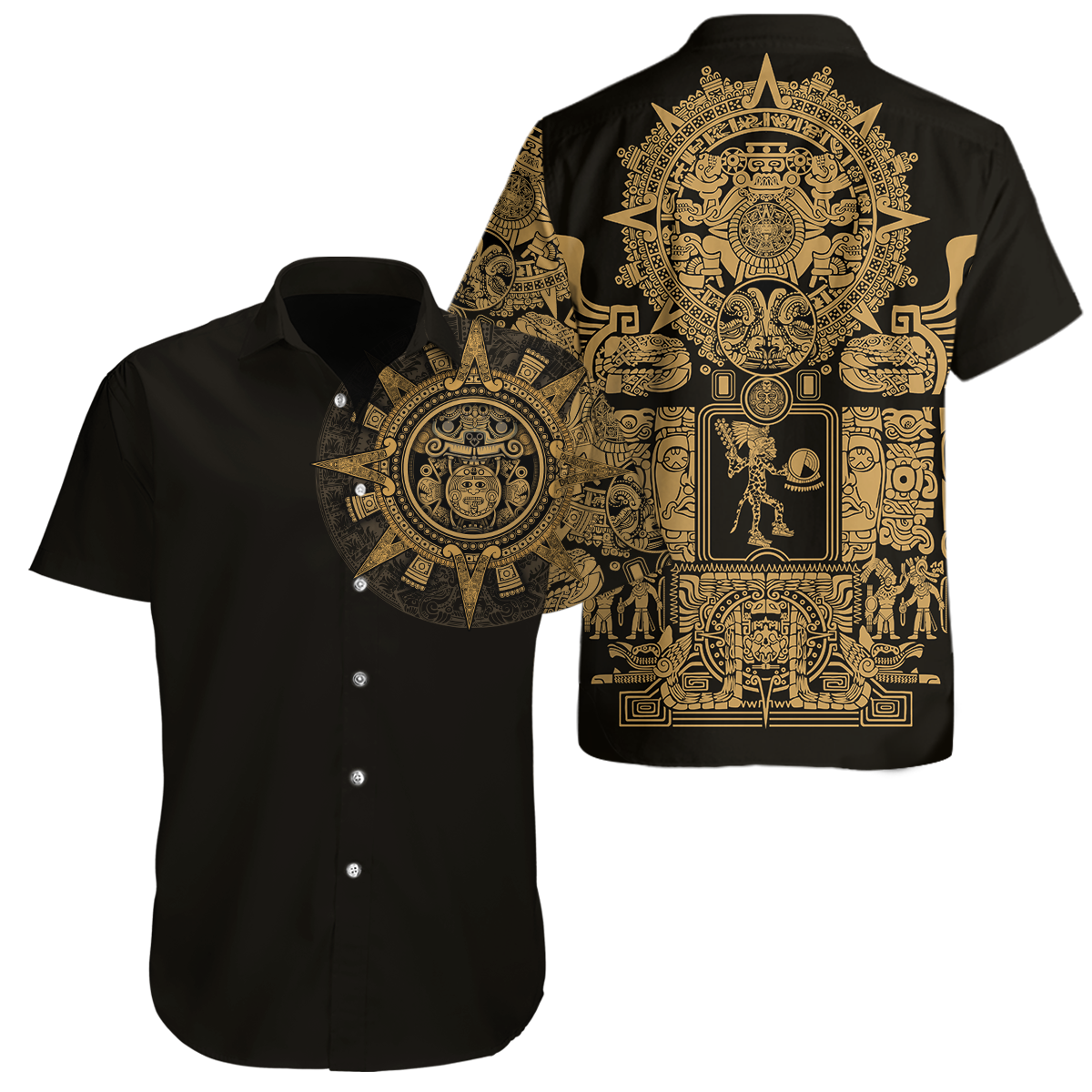 Aztec Mexican Yellow 3D All Over Printed Unisex Hoodie no2