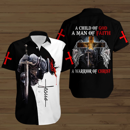A Child Of God A Man Of Faith A Warrior Of Christ 3D All Over Printed Shirts