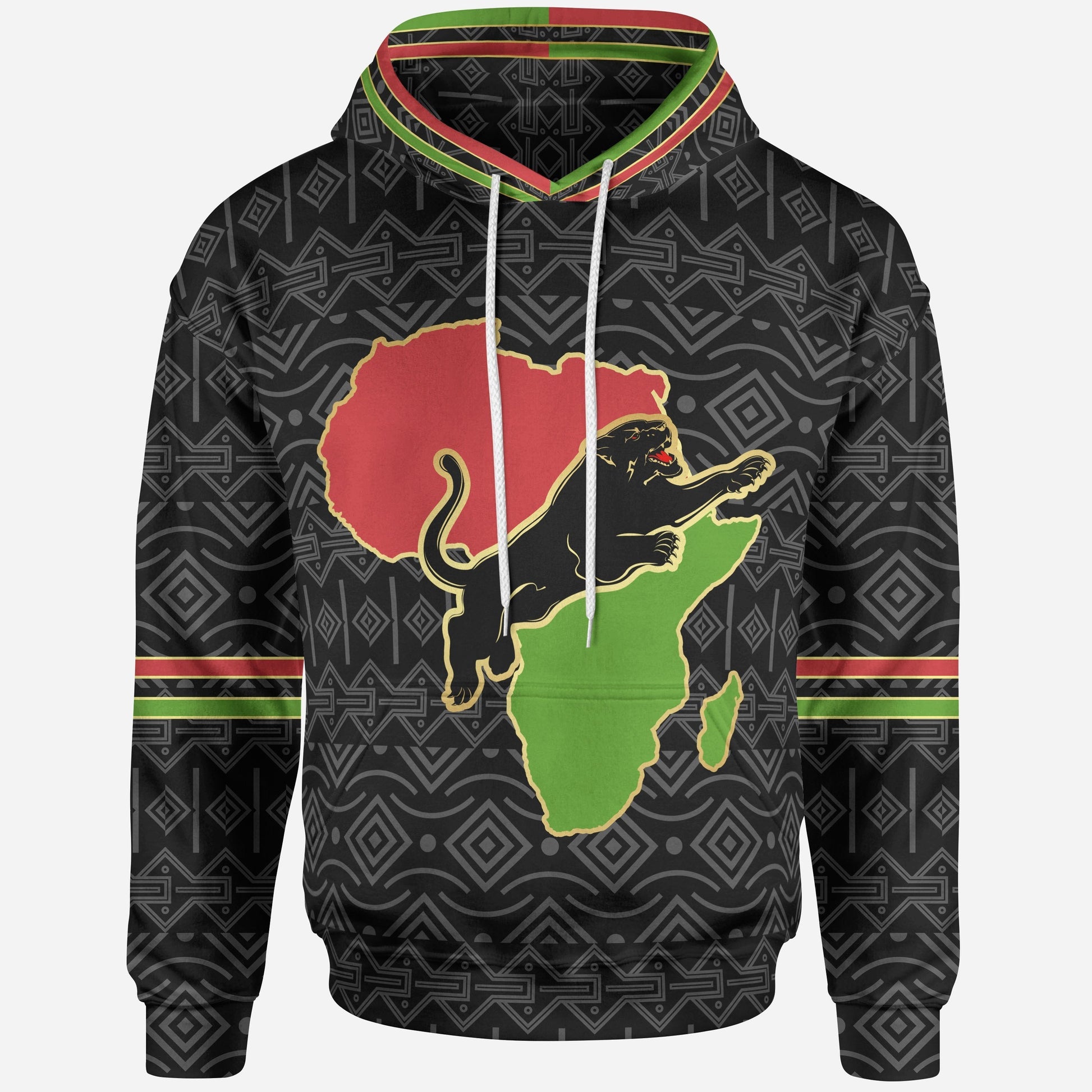 African Hoodie - Africa Panther Map Hoodie - Amaze Style™-ALL OVER PRINT HOODIES (A)