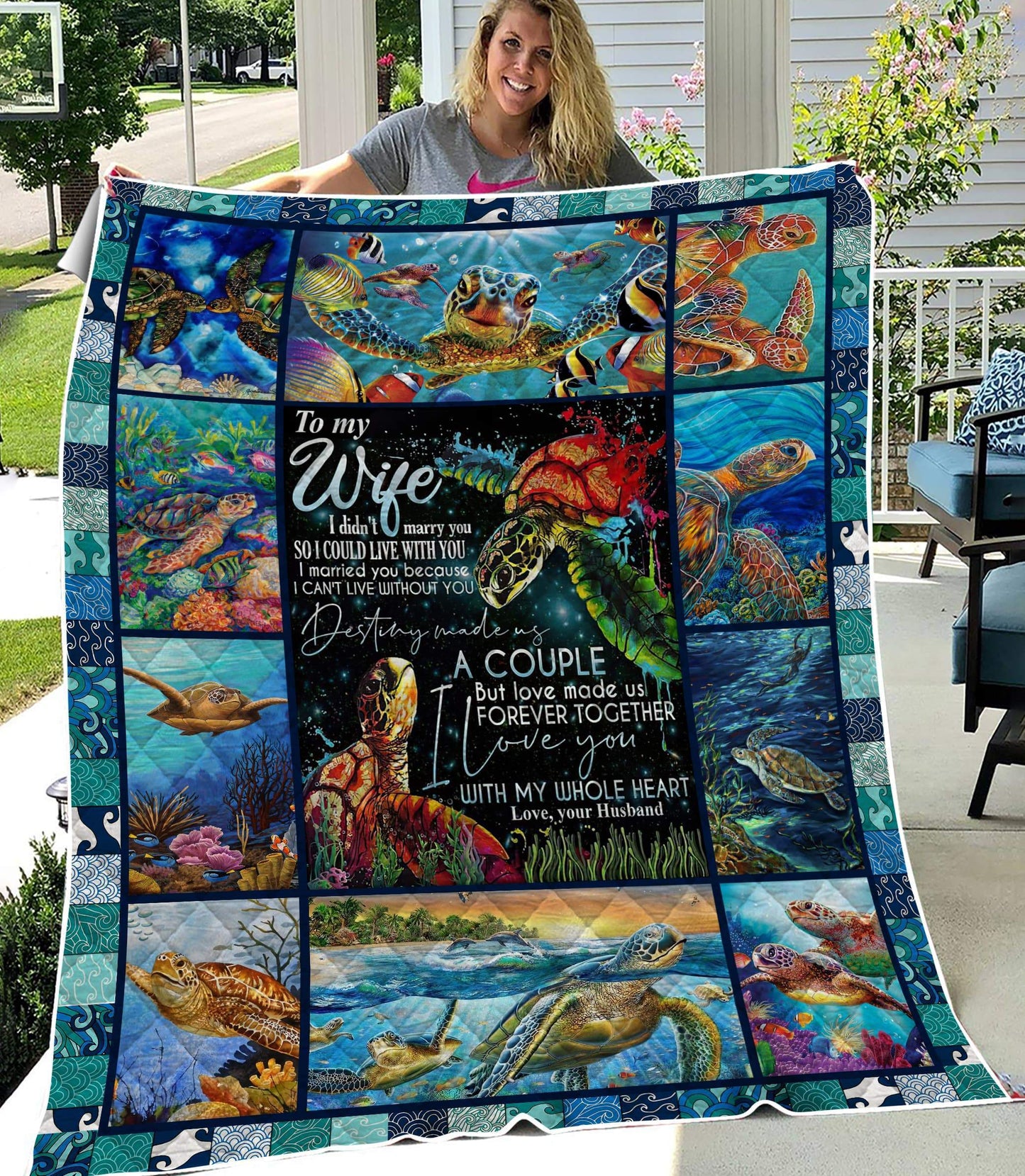 Beautiful Turtle Couple Quilt AM082034-MEI