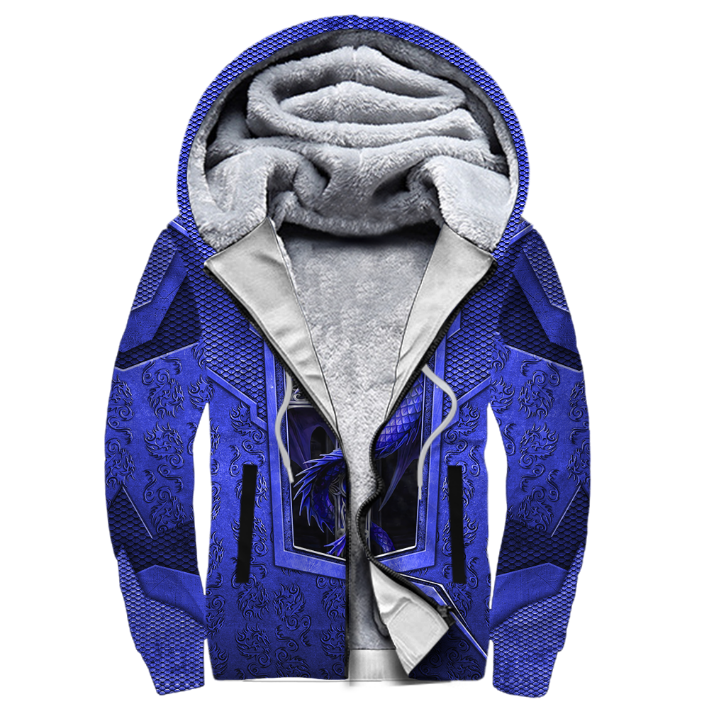 3D Tattoo and Dungeon Dragon Hoodie HAC301202-Apparel-NM-Fleecezip hoodie-S-Vibe Cosy™