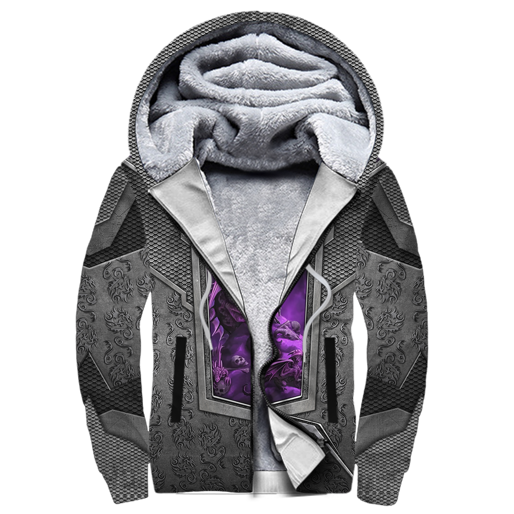 3D Tattoo and Dungeon Dragon Hoodie HAC020111-Apparel-NM-Fleecezip hoodie-S-Vibe Cosy™