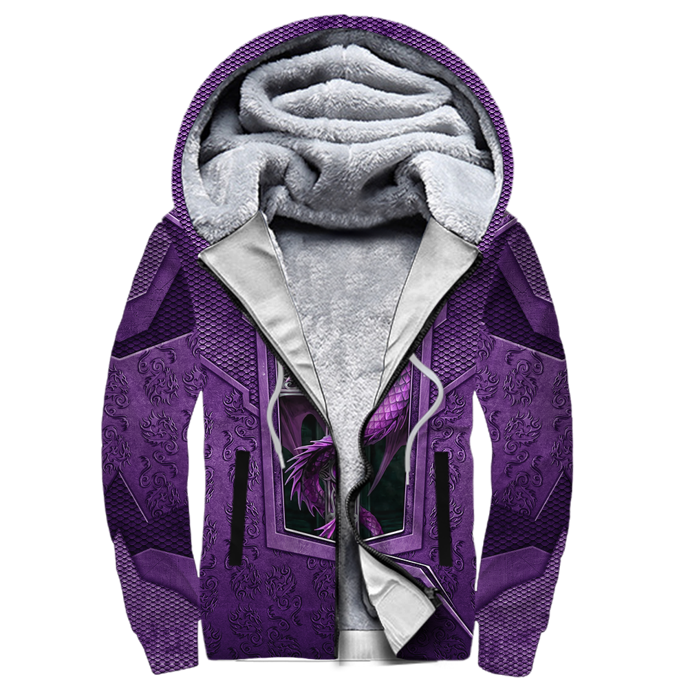 3D Tattoo and Dungeon Dragon Hoodie HAC27123-Apparel-NM-Fleecezip hoodie-S-Vibe Cosy™