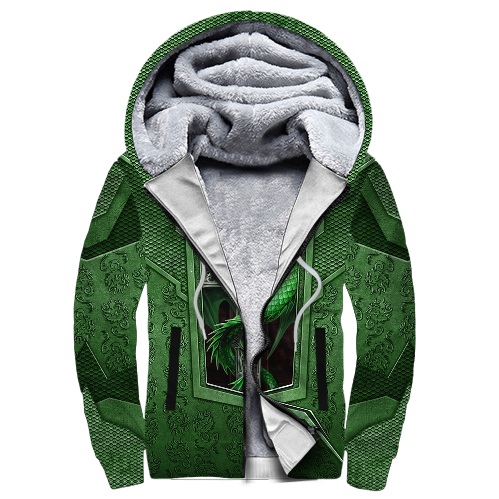 3D Tattoo and Dungeon Dragon Hoodie HAC27124-Apparel-NM-Fleecezip hoodie-S-Vibe Cosy™