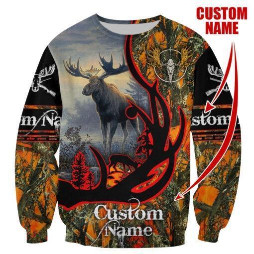 All Over Printed Customized Moose Hunting Hoodie MEI09252002-MEI