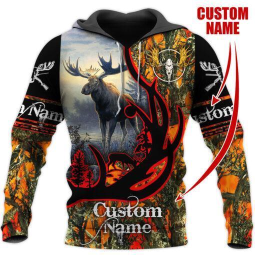 All Over Printed Customized Moose Hunting Hoodie MEI09252002-MEI