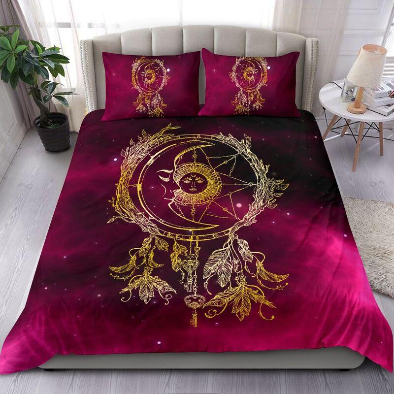 Burgundy Moon and Sun Bedding Set HAC090609-NM-Bedding Set-NM-Twin-Vibe Cosy™