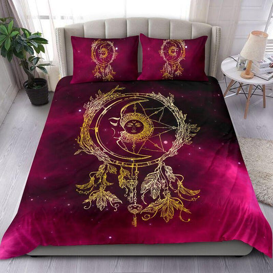 Burgundy Moon and Sun Bedding Set HAC090609-NM-Bedding Set-NM-Twin-Vibe Cosy™