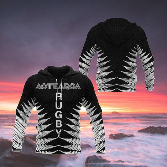 Aotearoa Rugby Silver Fern All Over Hoodie Classic Style HC0909 - Amaze Style™-Apparel