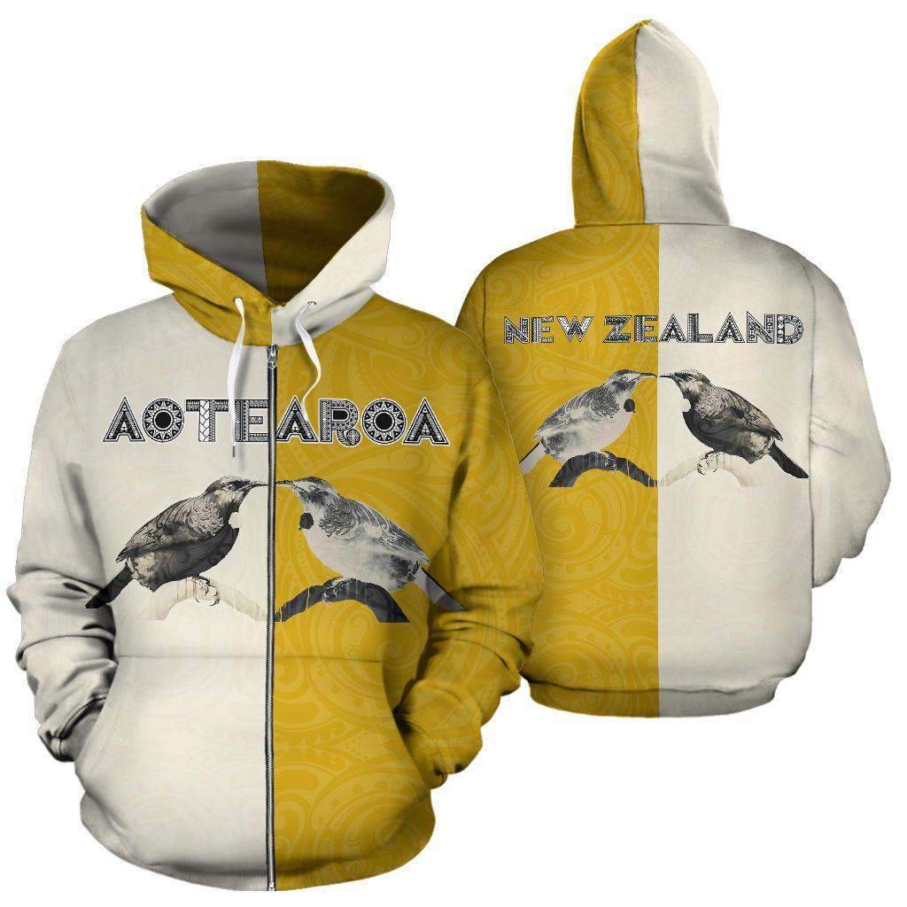 Aotearoa Tui Bird Hongi Zip Up Hoodie HC0917 - Amaze Style™-Apparel