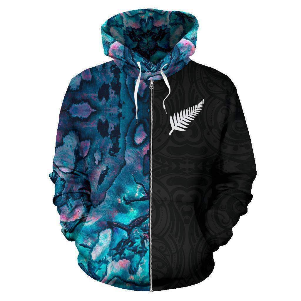 Aotearoa Paua Shell Hoodie Silver Fern - Half Style HC1207 - Amaze Style™-Apparel