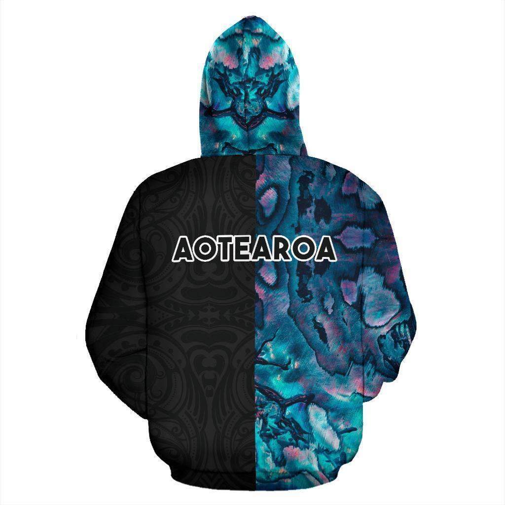 Aotearoa Paua Shell Hoodie Silver Fern - Half Style HC1207 - Amaze Style™-Apparel