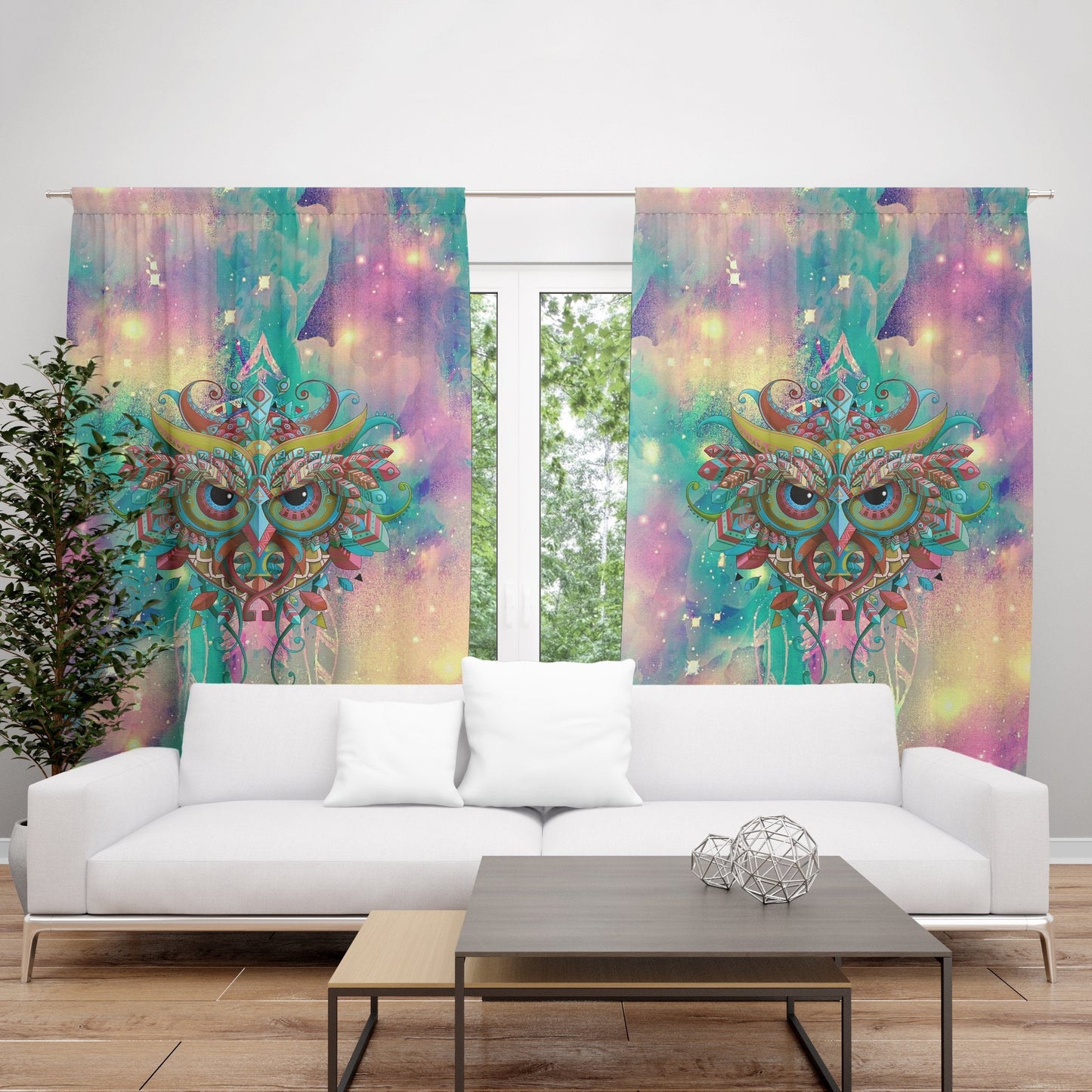 Beautiful Owl Blackout Thermal Grommet Window Curtains HC1405 - Amaze Style™-Curtains