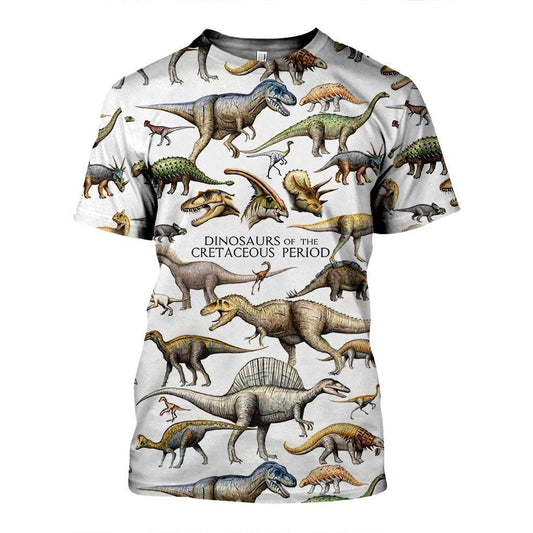 3D All Over Printed Dinosaurs Of The Cretaceous Period Shirts And Shorts - Amaze Style™-3D All Over Printed Clothes