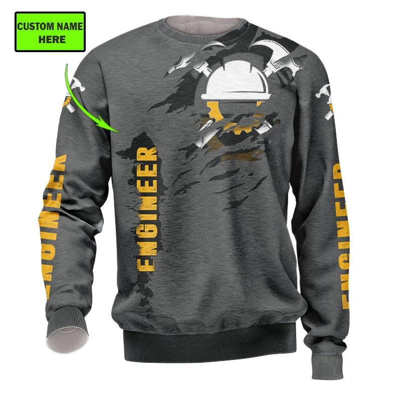 The Engineer - Persionaized Name 3D All Over Printed Shirts For Men