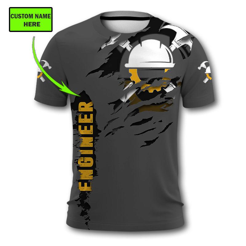 The Engineer - Persionaized Name 3D All Over Printed Shirts For Men