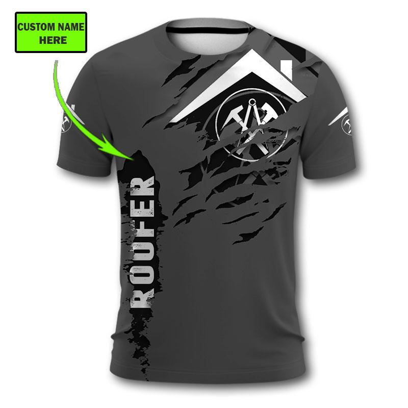 The Roofer Man Green 3D All Over Printed Shirts For Men