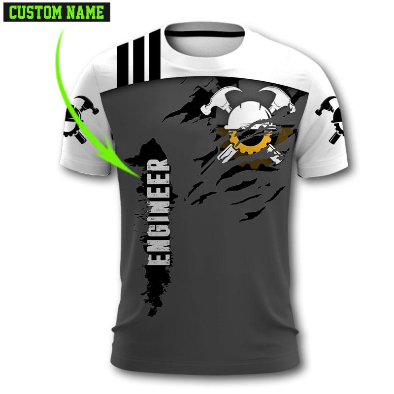 The Engineer - Persionaized Name 3D All Over Printed Shirts For Men