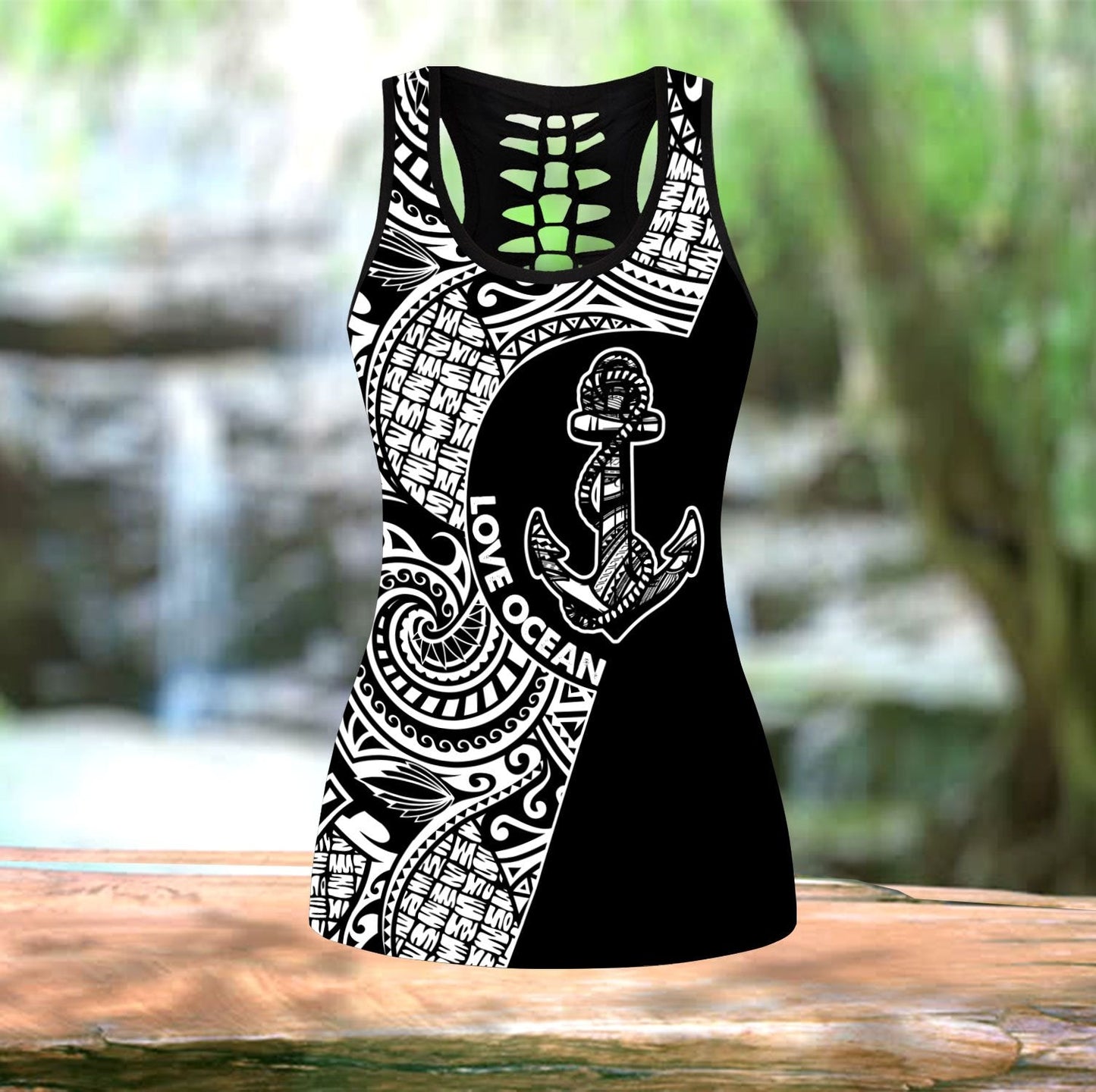 Amazing Polynesian Tattoo Anchor Personalized Deluxe Legging & Tank Top ML