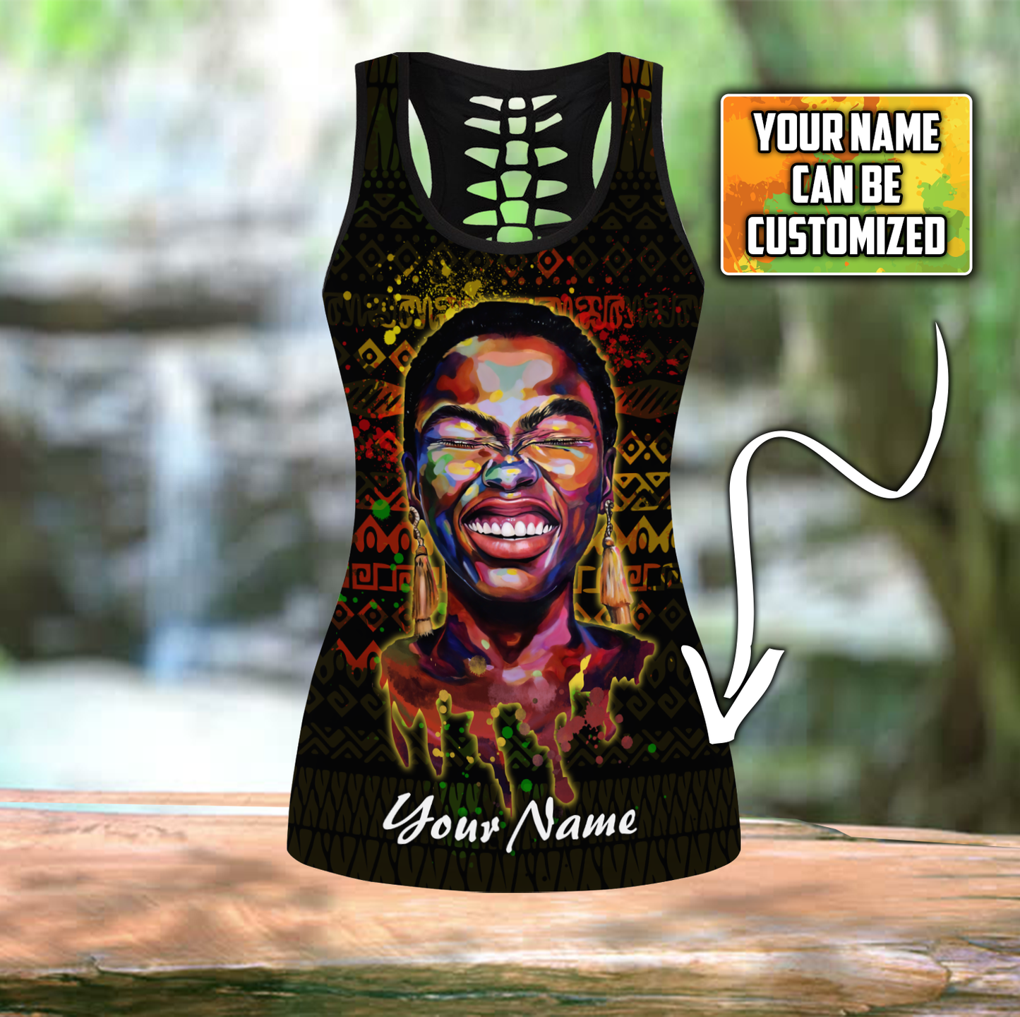 African American Art print combo legging tanktop JJ20052104 KT